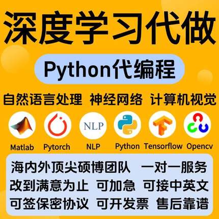 Python代编程深度学习神经网络算法代做跑代码指导编写调试接单