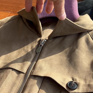 触感细腻麂皮绒 型就是王炸 多口袋翻领商务休闲夹克外套 版