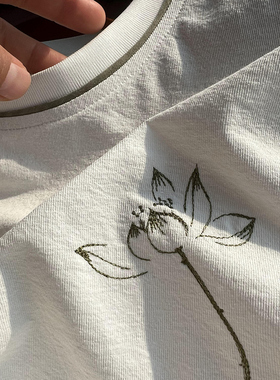 美好寓意~超凡脱俗！精工细作来的好T恤！设计感新中式白色短袖男