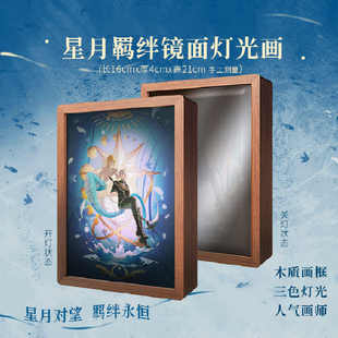 人鱼陷落灯光画兰波挂画白楚年手办小夜灯摆件数字油画海报发光画