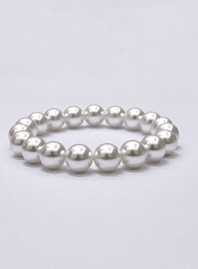 10-11mm白色弹力绳施家贝珠手链SLA101