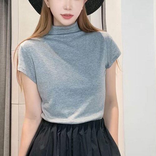 柜子同款2026春夏款光板简约时尚百搭半高领针织衫T恤女5G7202581