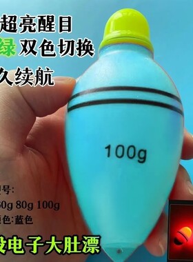 蓝色大肚夜光浮钓电子抛竿船双色钓海漂鱼漂远投钓组水怪漂矶钓鱼