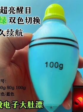 蓝色大肚夜光浮钓电子抛竿船双色钓海漂鱼漂远投钓组水怪漂矶钓鱼