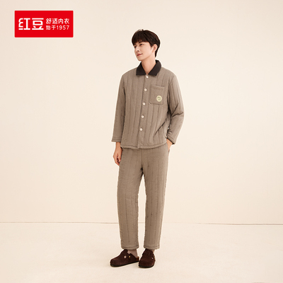 红豆睡衣男加厚款夹棉4J707