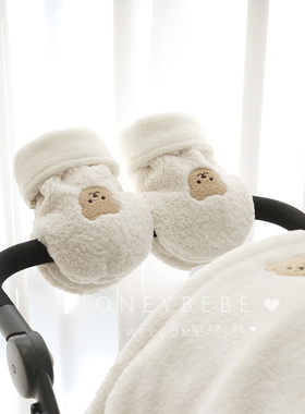 韩国ins小熊成人推车配件保暖手套溜娃神器防寒防冻把手套加绒