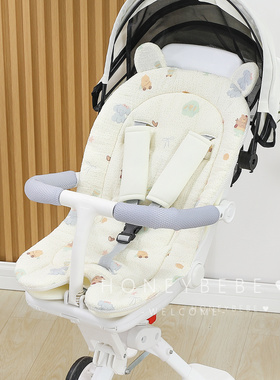 韩国ins宝宝绑带推车纱布棉垫网面逛街遛娃防滑保暖餐椅坐靠垫