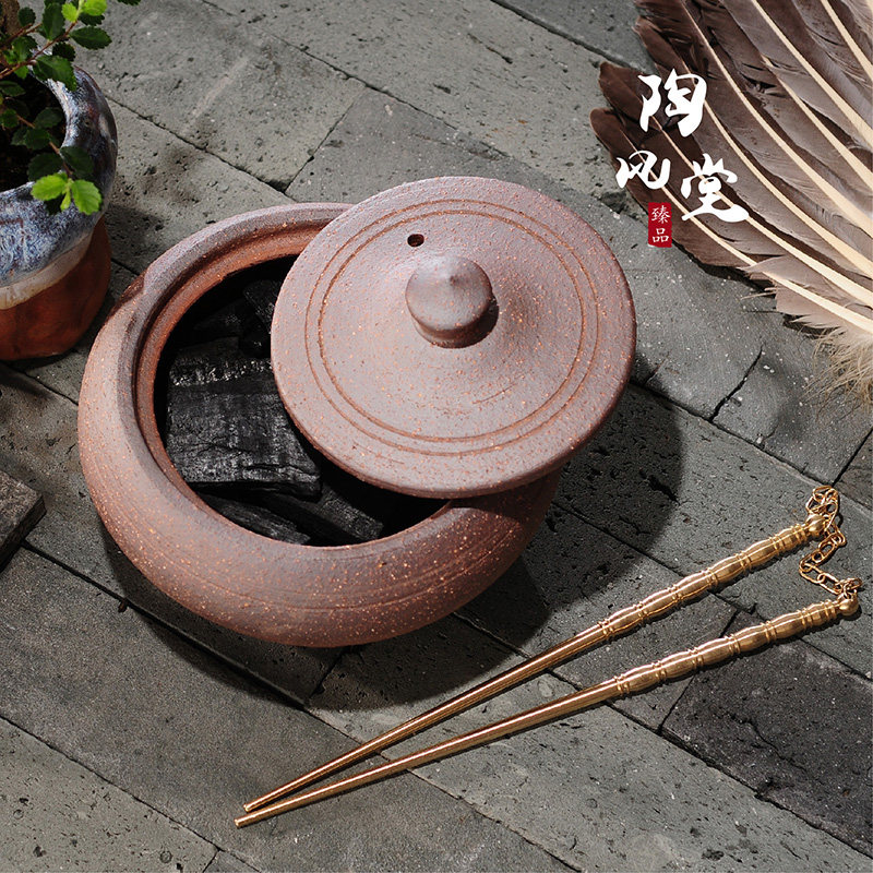 潮州陈师傅手工制黄铜筷子茶炉碳炉火筷橄榄碳木炭炉红泥炉夹火钳