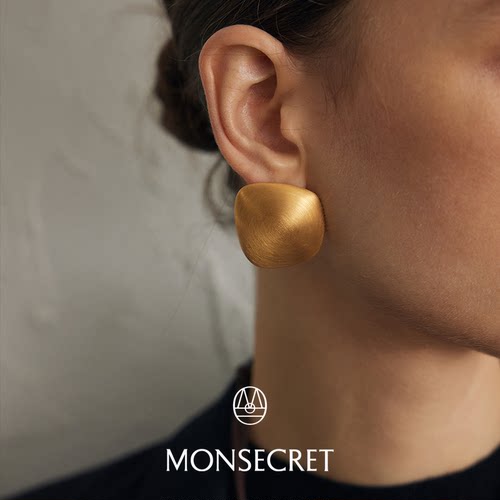 MONSECRET 膝盖耳钉2024新款轻奢高级夸张秋冬小众原创设计耳环女