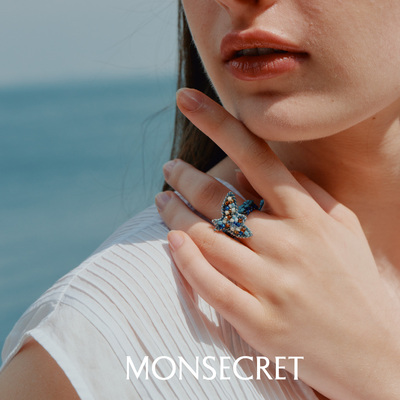 MONSECRET飞鸟编绳可调戒指女