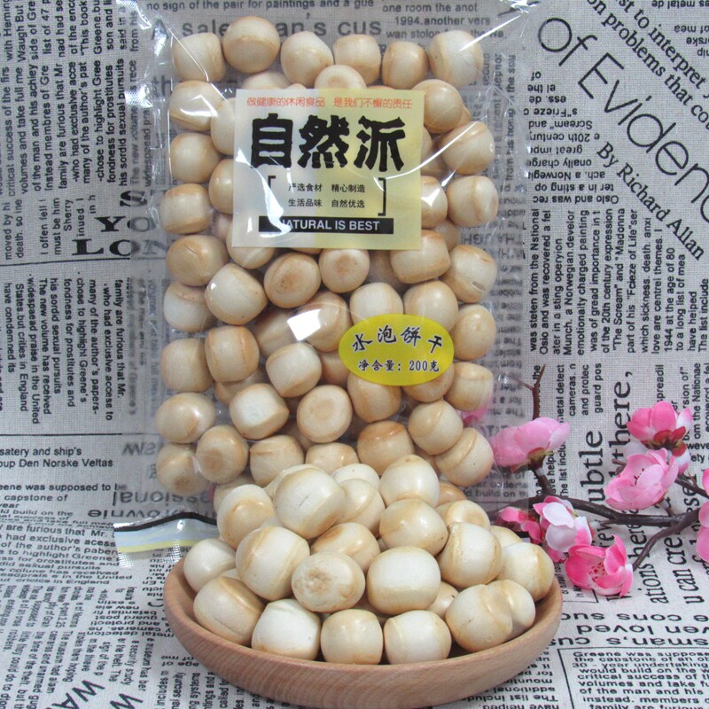 自然派水泡饼干200g*6包日式水泡圈饼早餐点心泡牛奶饱腹怀旧零食