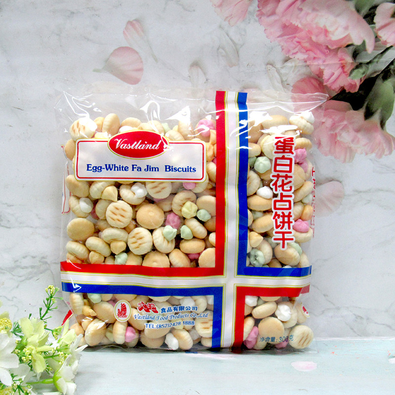 香港大地蛋白花占饼干300g*2包薏米饼夹心饼儿时味道糖果怀旧零食