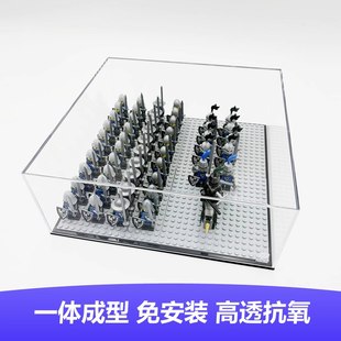 LuckyFigure一体征兵人仔展示盒 M款高透防尘罩 适配4块16*16底板