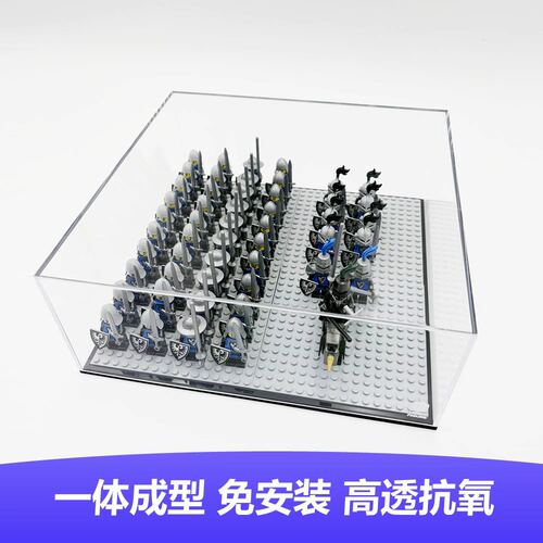 LuckyFigure一体征兵人仔展示盒 M款高透防尘罩 适配4块16*16底板