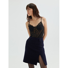 OTHERSTORE 性感尤物 修身鱼骨胸衣女内搭黑色蕾丝带胸垫吊带背心