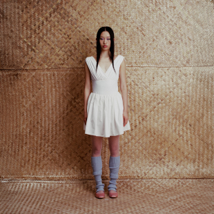 OTHERSTORE 白色松紧腰百褶短裙女百搭蓬蓬半身裙显瘦设计感裙裤