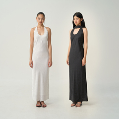 OTHERSTORE 巴黎优雅 法式挂脖收腰连衣裙女设计露背显瘦波点裙子