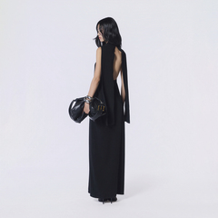 OTHERSTORE 气质飘带高领针织连衣裙女秋冬新款显瘦修身羊毛裙子