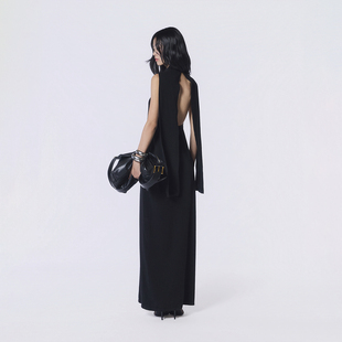 羊毛裙子 显瘦修身 OTHERSTORE 气质飘带高领针织连衣裙女秋冬新款