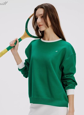 Lakewill秋冬宽松美式撞色百搭套头圆领卫衣长袖T恤女