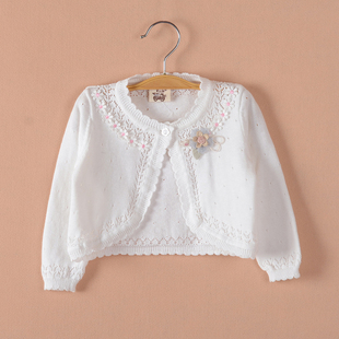 婴幼儿春夏薄款针织小外套女童裙子披肩宝宝空调开衫公主长袖外搭