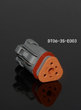 德驰工程防水连接器DT06-3S-CE01插头灰色带盖接插件DT04-3P-CE01