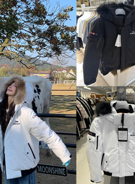 韩国直邮EIDER羽绒服张元英同款鹅绒短款工装加厚派克服女男爆款