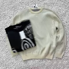 Letter High-Neck Knit Sweater