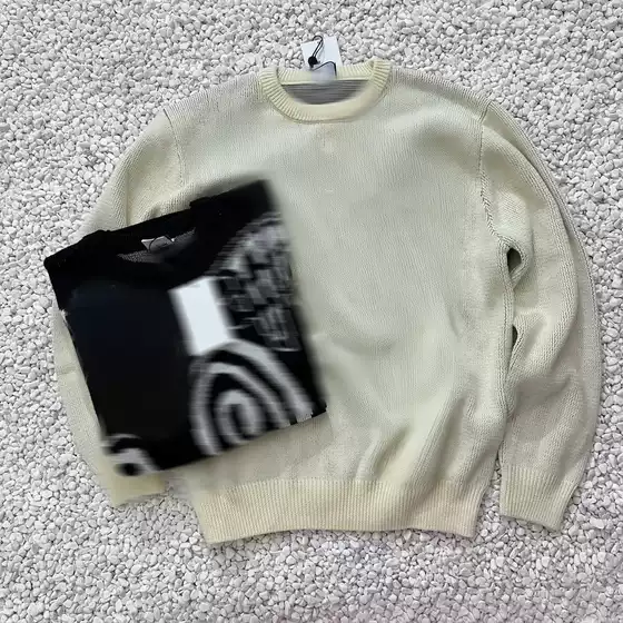 Letter High-Neck Knit Sweater