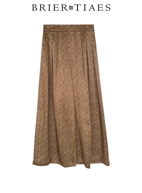 24VM35618/新中式国风香云纱简约气质松紧中长款半身裙女