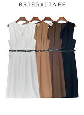 24BP89125/气质高级感简约连衣裙新款优雅宽松显瘦短袖羊毛长裙