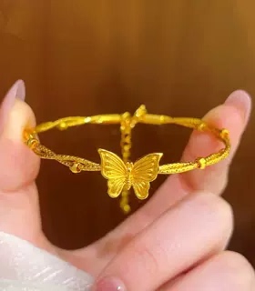 金店同款沙金仿真金蝴蝶手镯链