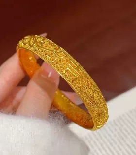 沙金花丝凤尾手镯小众轻奢复古
