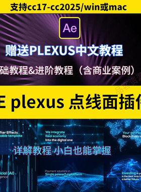 Plexus插件AE点线面插件三维插件2024Plexus教程支持WIN/MAC苹果