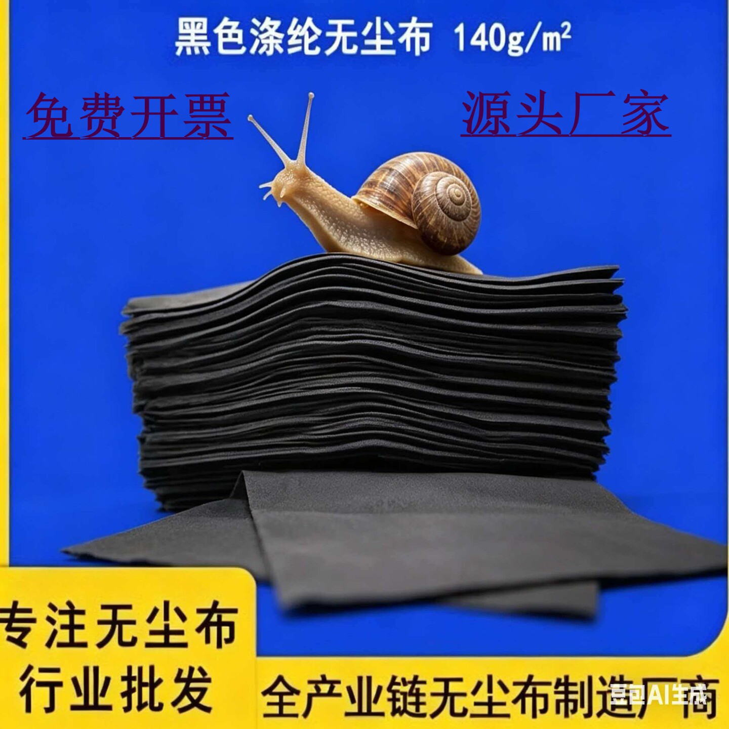 直批无尘布 吸油耐磨工业无尘擦拭布 非标黑色聚酯纤维涤纶无尘布