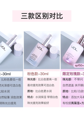 韩国VDL贝壳提亮液妆前乳3D立体隐形遮瑕毛孔打底保湿隔离霜30ML