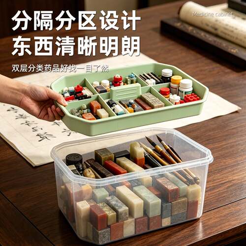 针线收纳箱家用缝衣针线包工具透明多功能服装缝补收纳盒