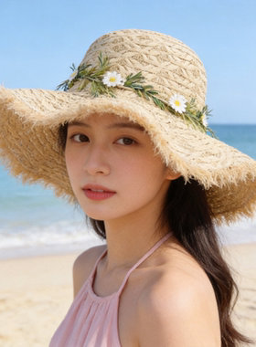 镂空拉菲草帽女夏季2026新款海边