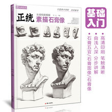 正统素描石膏像 人物头像学五官结构组合画画书籍本照片临摹范本画册零基础静物高考联考步骤美术绘画图册书基础入门教程教学教材