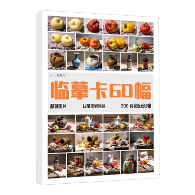 素描几何体照片临摹卡60幅 2022一线高清卡片绘画入门练习卡石膏形体步骤零基础画本美术自学初学者精微创意画册本教材教学卡高考