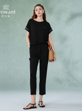 乔万尼两件套裤装高级感2025夏新款休闲运动风休闲套装EM2G756501