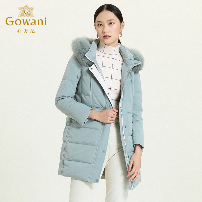 乔万尼冬季新款羽绒服女中长款韩版潮宽松保暖时尚修身外套厚
