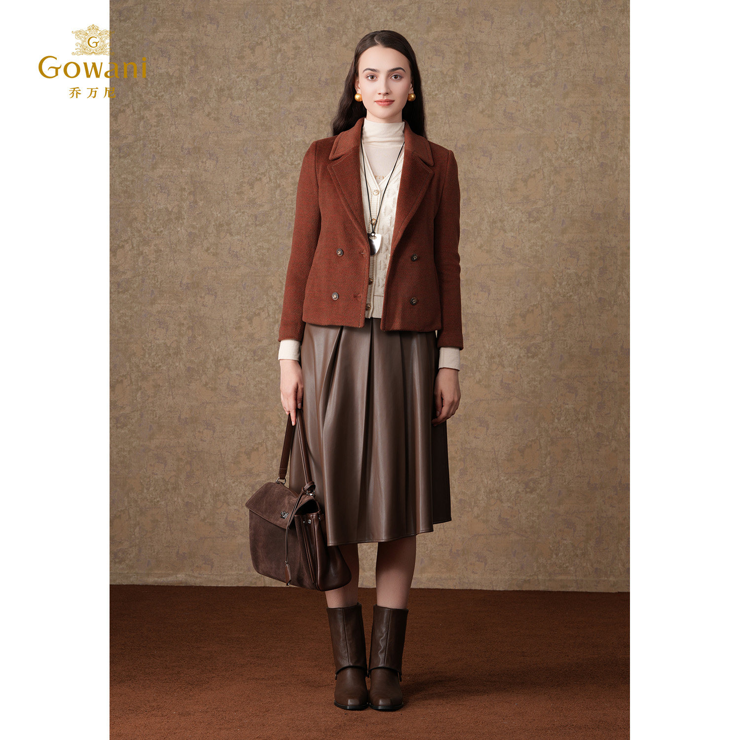 乔万尼羊毛大衣短外套女2025新款小香风双排扣高级感EF4B178,女装/女士精品,毛呢外套,淘宝优惠券,粉丝福利购,淘宝优惠卷