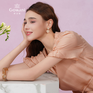 100%桑蚕丝 高级感气质中长裙EM2E920 乔万尼真丝连衣裙2025夏季