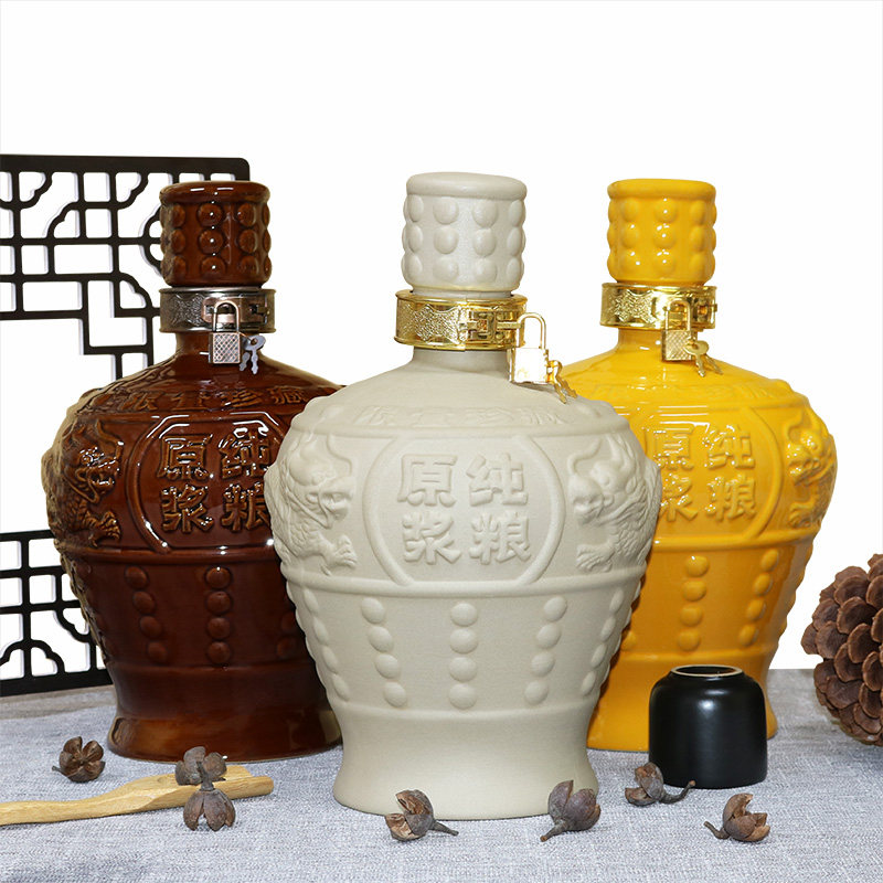 陶瓷酒瓶空酒瓶子五斤装酒坛密封白酒罐家用精品酒壶创意酒具包邮