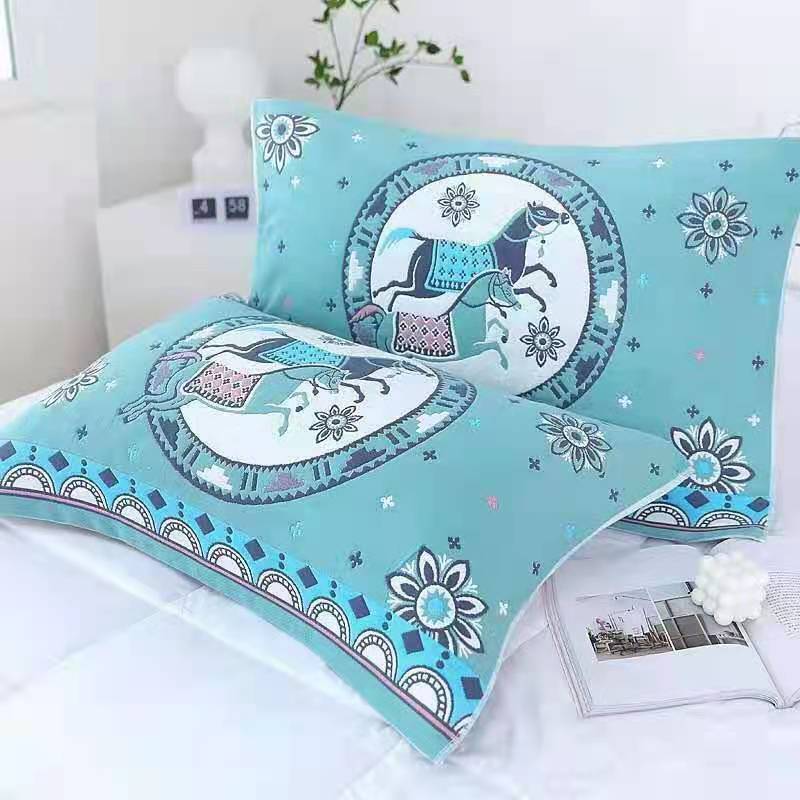 高端枕巾一对八层加厚