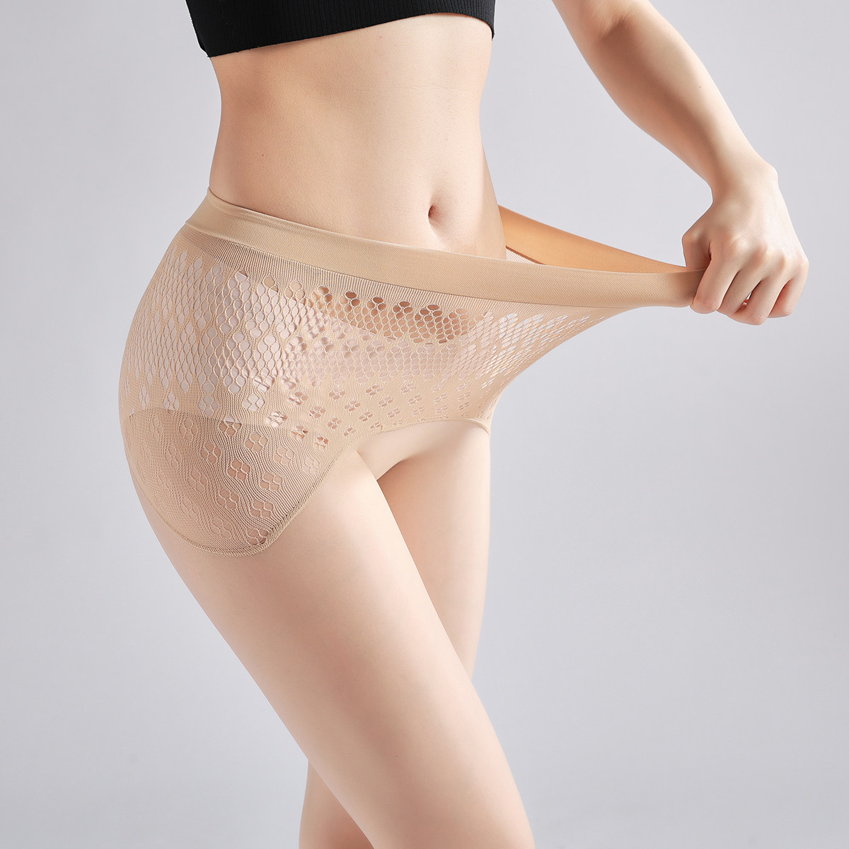 镂空腰马油袜黑丝 15D薄款光腿神器女任意剪无缝苹果裆纯色连裤袜