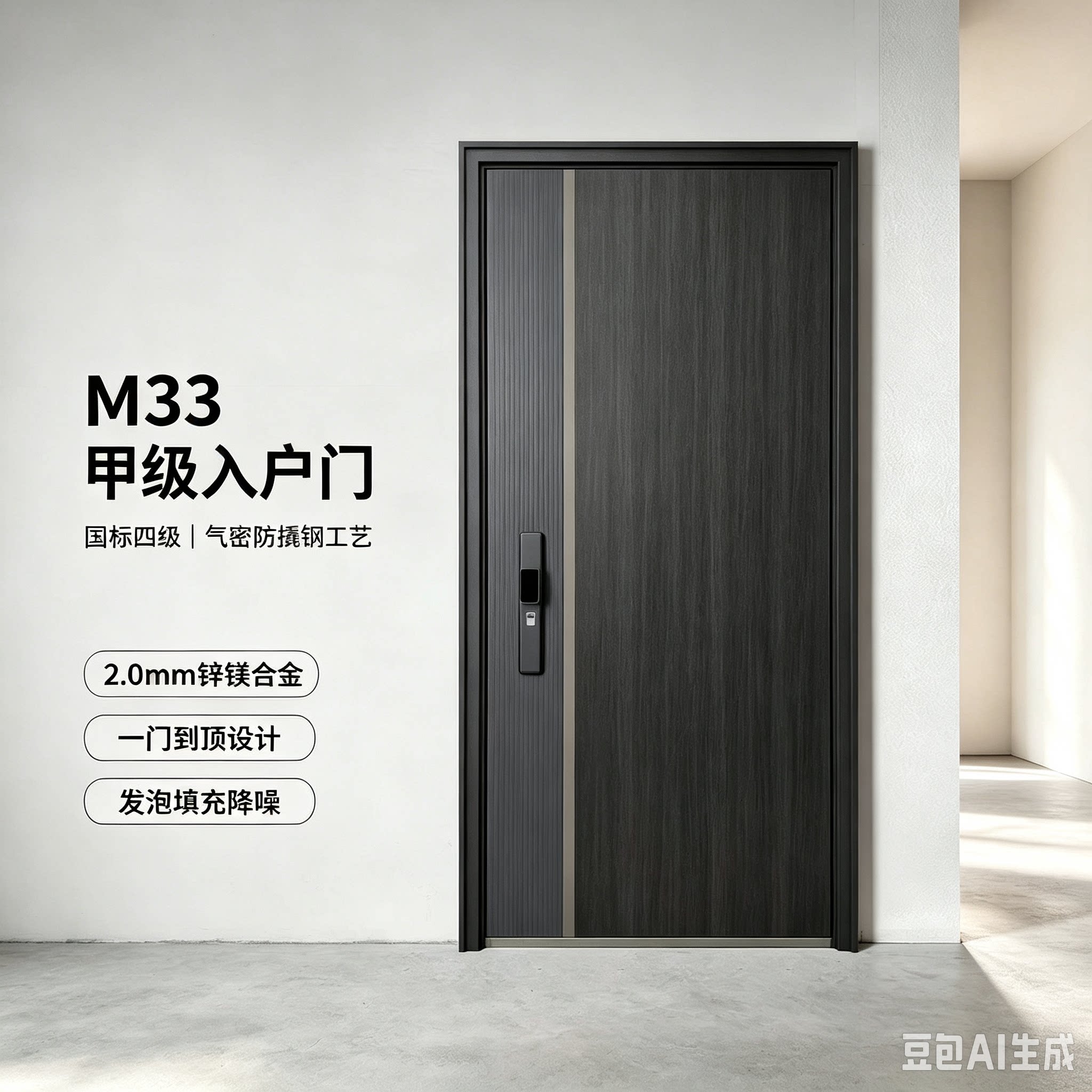 欧派M33甲级入户门锌镁合金一门到顶气密防撬钢进户门四级防盗门