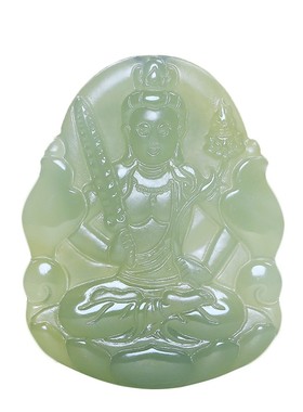 和田玉本佛吊十二生肖玉坠男款守护神坠本命属兔命虚空