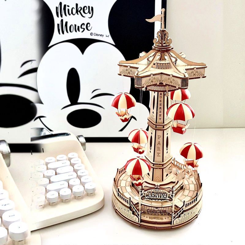 若态星愿降落伞木质拼装模型立体拼图diy手工玩具礼创意摆件